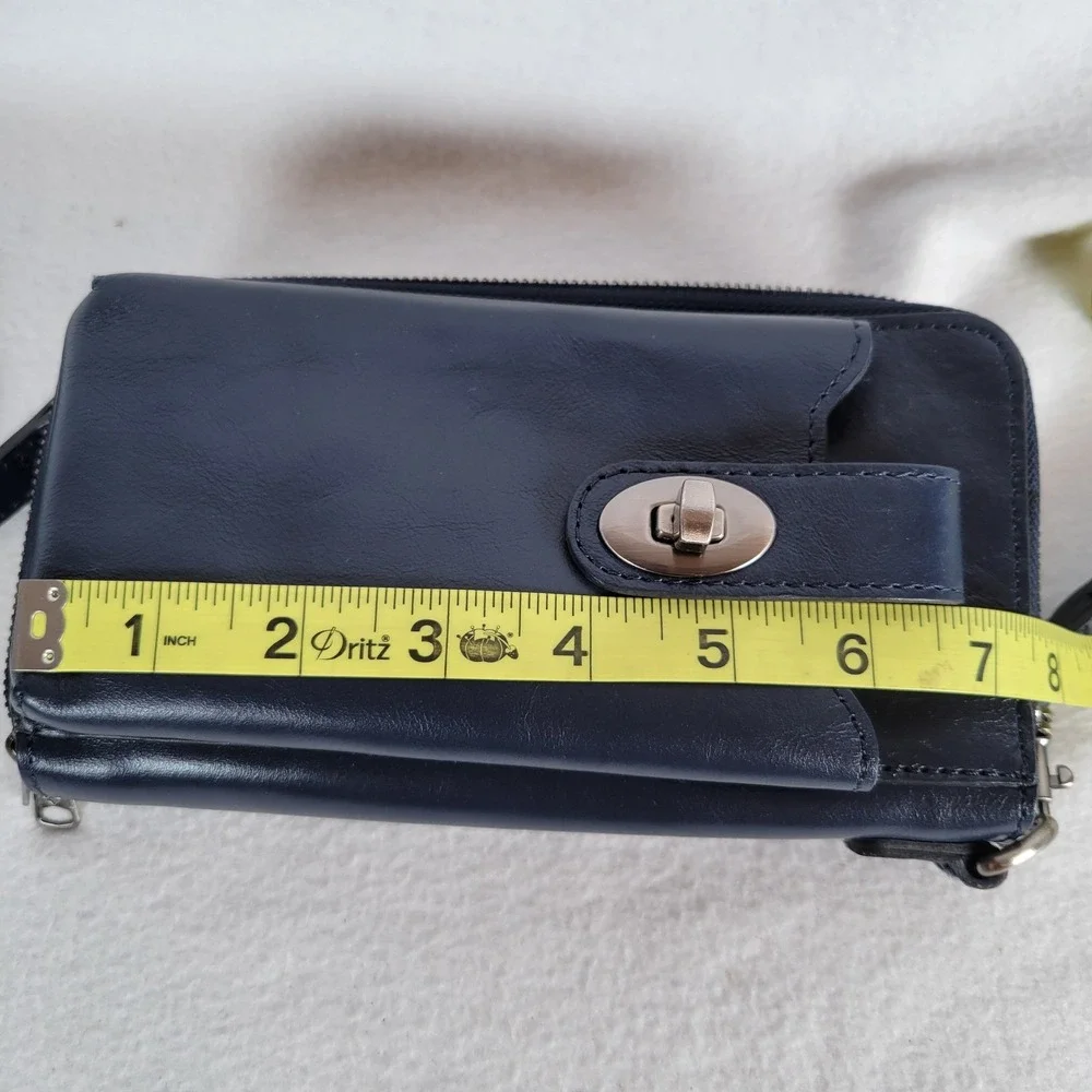 Patricia Nash Womens Amalia Leather Phone Bag Clutch Keychain Wallet Blue Purse